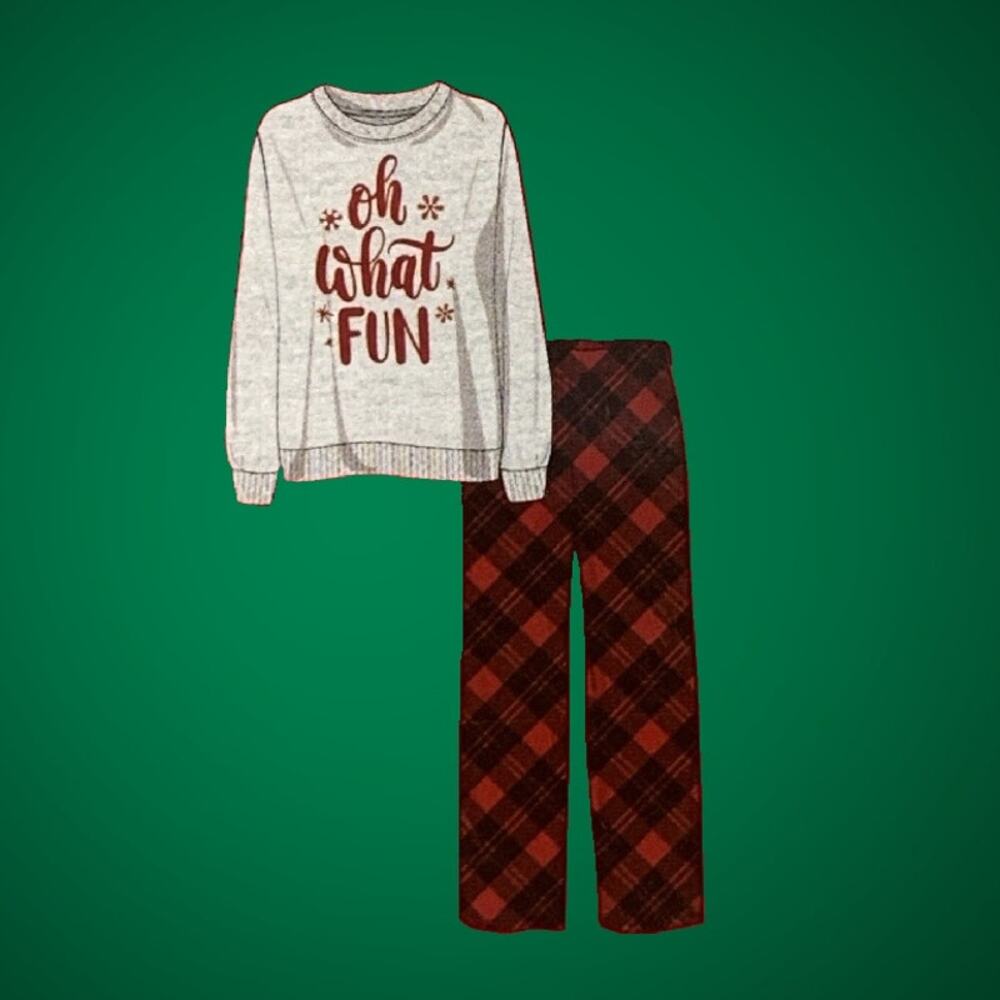 Men's 2 Piece Holiday Pajama Set Christmas PJ's Size Medium Oh What Fun! - Picture 2 of 5